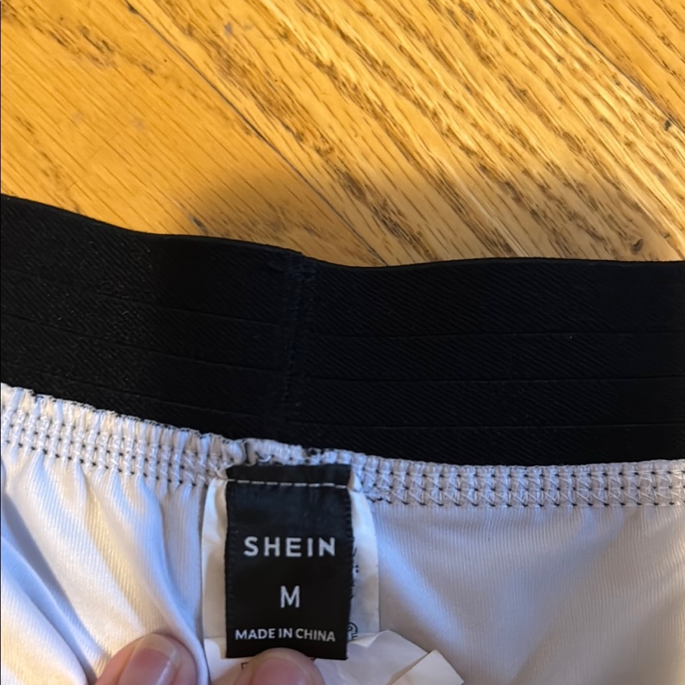SHEIN Black and White Athletic Shorts with Compression Layer - Picture 2 of 10